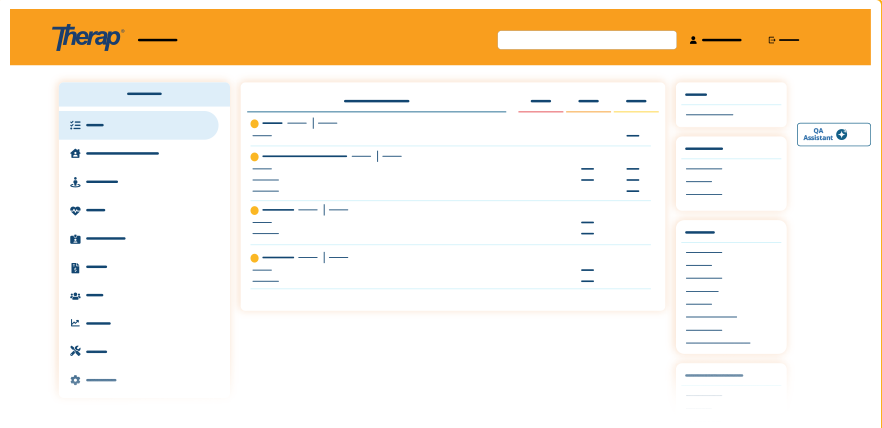 The Therap home page in stylized format