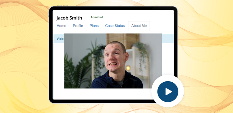 About me video feature in the Therap Secure Video Documentation app