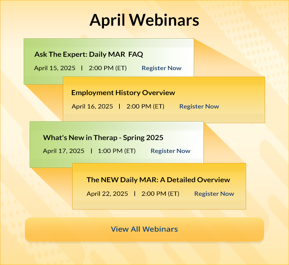Therap April webinars