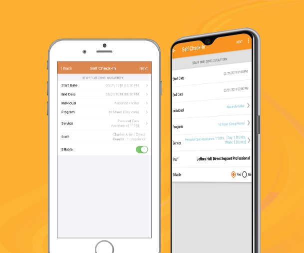 Therap EVV software - Primary Check-in/out with Web and Mobile Application
