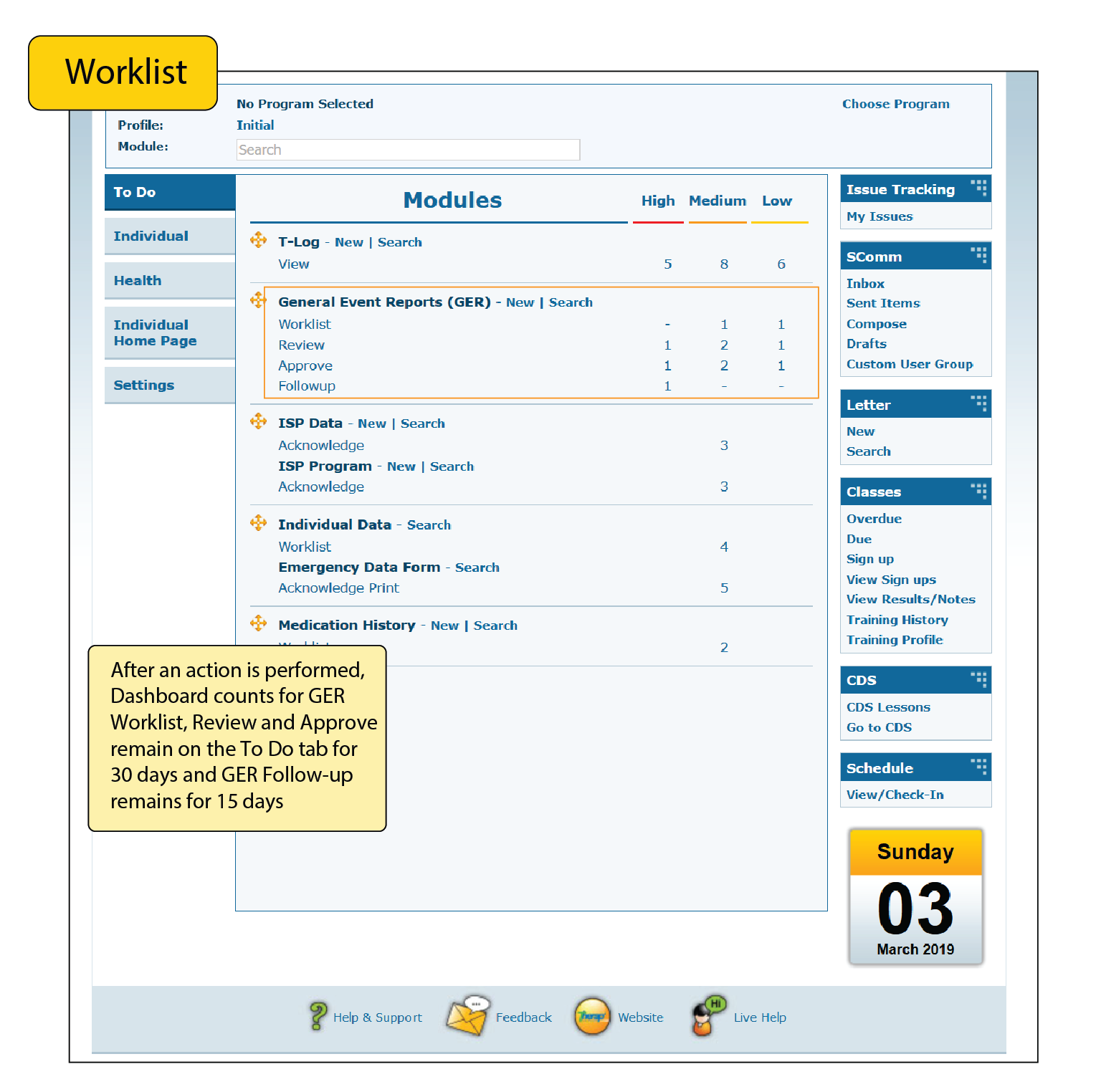 Therap General Events Reports