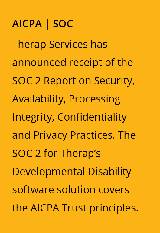 Therap complies with SOC2