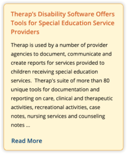 Therap's Disability software offers tools for special education service providers
