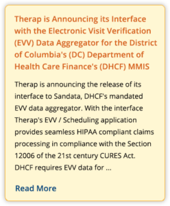therap interface with evv press release