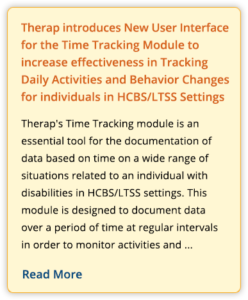 press release on Therap time tracking module, learn more