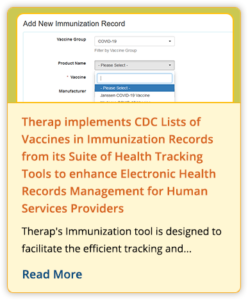 press release on Therap implements CDC Lists of Vaccines in Immunization Records