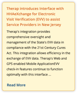press release on therap evv in NJ