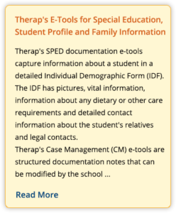 press release on Therap's E-Tools for Special Education, Student Profile and Family Information