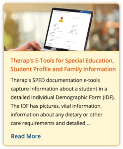 press release on Therap's E-Tools for Special Education, Student Profile and Family Information