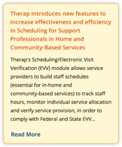 Therap introduces new features to increase effectiveness and efficiency in Scheduling for Support Professionals in Home and Community-Based Services
