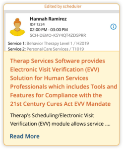Therap Services Software provides Electronic Visit Verification (EVV) Solution for Human Services Professionals which includes Tools and Features for Compliance with the 21st Century Cures Act EVV Mandate