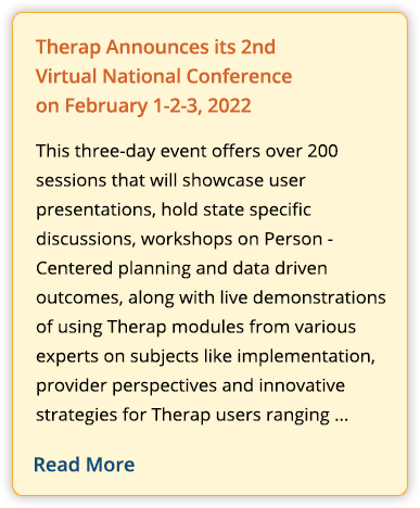 Therap Announces its 2nd Virtual National Conference on February 1-2-3, 2022