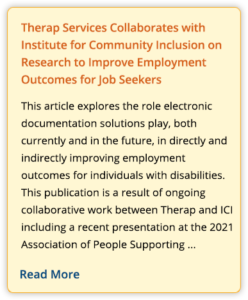 Therap Services Collaborates with Institute for Community Inclusion on Research to Improve Employment Outcomes for Job Seekers