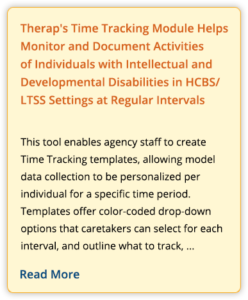 Therap's Time Tracking Module Helps Monitor and Document Activities of Individuals with Intellectual and Developmental Disabilities in HCBS/LTSS Settings at Regular Intervals