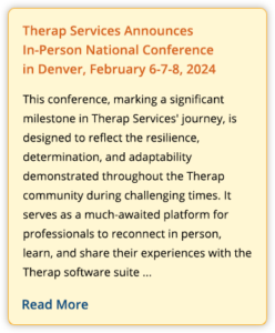 Therap Services Announces In-Person National Conference in Denver, February 6-7-8, 2024