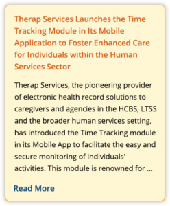 Therap Services Launches the Time Tracking Module in Its Mobile Application to Foster Enhanced Care for Individuals within the Human Services Sector