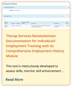 Therap Services Revolutionizes Documentation for Individuals' Employment Tracking with its Comprehensive Employment History Module