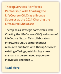 Therap Services Reinforces Partnership with Charting the LifeCourse (CtLC)