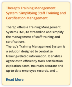Therap's Training Management System: Simplifying Staff Training and Certification Management